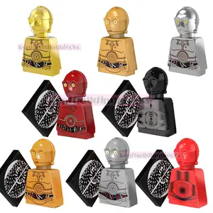 PG8023 C-3PO cromato SW modello di guerre spaziali personaggi Mini mattoncini assemblare Figure di mattoni giocattolo educativo di plastica per bambini