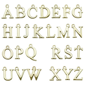 Nouveau produit en gros pendentif lettre de couleur de galvanoplastie Version coréenne pendentif en alliage de bricolage accessoires de bijoux lettres mignonnes - Product Image 5