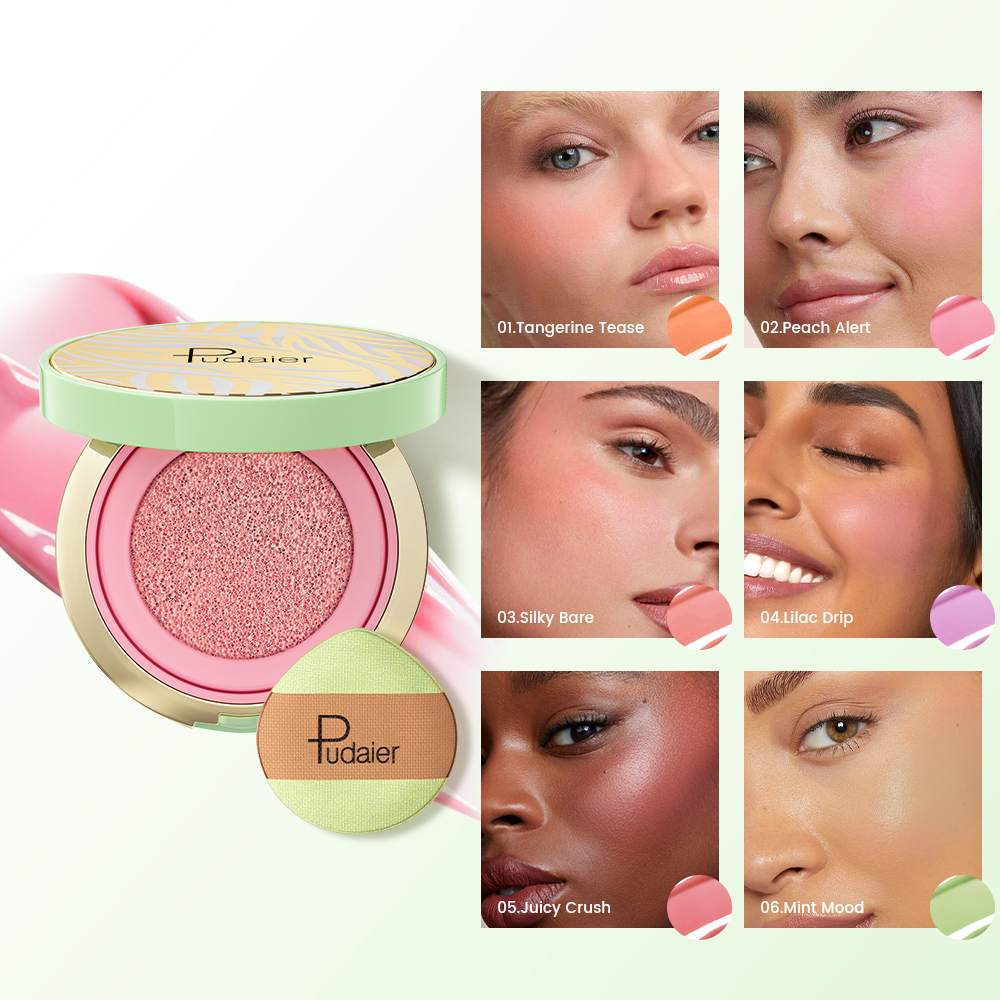 Wholesale Waterproof Vegan Velvet Air Cushion Blush Private Label Natural Brighten Long Lasting Cruelty Free Cheek Blusher