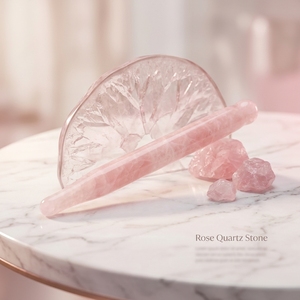 OEM Personnalisé Stylo d'<span class=keywords><strong>acupuncture</strong></span> Gua Sha en Quartz Rose Naturel Marque Privée Outil de massage facial pour commandes en gros - Product Image 5