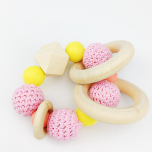 <span class=keywords><strong>En</strong></span> Bois organique de <span class=keywords><strong>Silicone</strong></span> Bébé Grignoter Jouet Bracelet De Dentition Bébé Jouet Crochet Bracelet De Dentition - Product Image 3