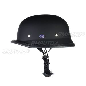 Casco de Motocicleta Estilo Vintage Alemán, Tallas M/L/XL, Casco Abierto para Scooter, Color Negro Brillante - Product Image 3