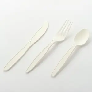 OEM Eco Friendly PSM Biodegradable Cutlery Disposable Forks Spoons Knifes Plastic Cutlery Set Composable Cutlery