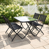 Uplion-Ensemble table et chaises de jardin pliantes en acier et métal durable pour balcon extérieur, bistrot ou café
