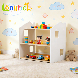 Estantería de Madera <span class=keywords><strong>Blanca</strong></span> para Niños, Estantería de Almacenamiento de Juguetes <span class=keywords><strong>Montessori</strong></span> para Cuarto de Niños o Sala de Juegos - Product Image 5