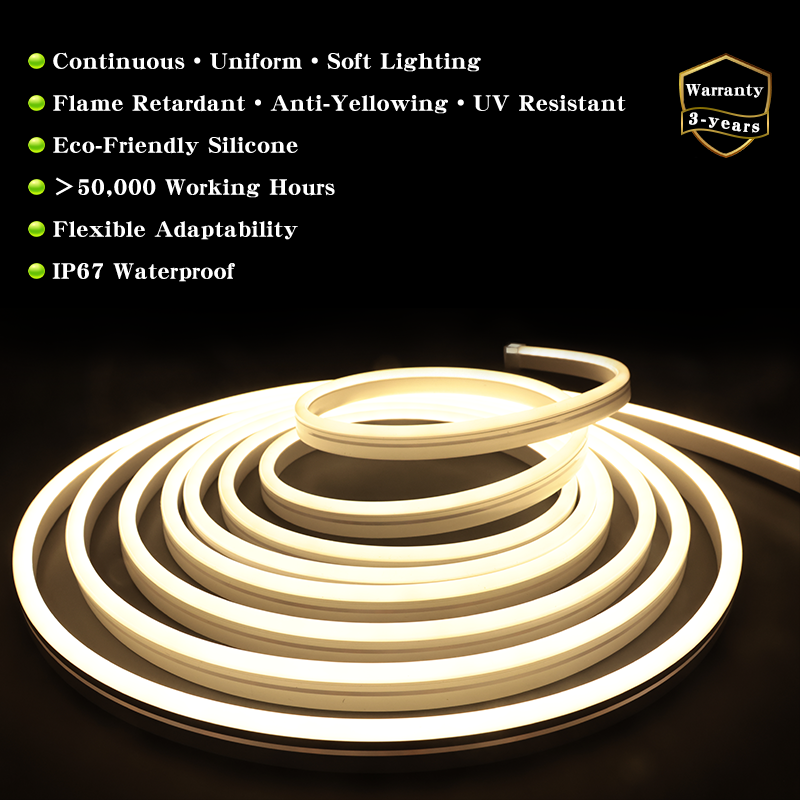 OEM ODM Neon Led 12v 24v Strip Light 6*13mm 3000K/4000K/6500K Led Strip Light Outdoor for Ceiling Diy Shape Neon Flexible Led