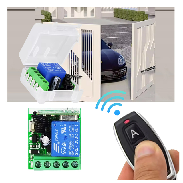 DC12V 1 CH Remote Control Switches Universal Wireless Swing Gate Opener Automatic Garage Door 433 MHz Remote Control