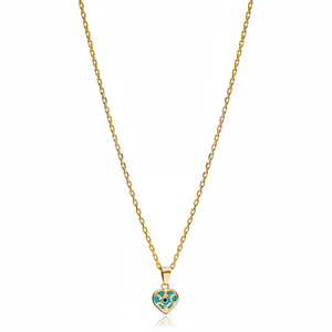 Collier à breloque en forme de cœur EvilEye, minimaliste, bijoux turcs en argent Sterling 925, vente en gros - Product Image 2