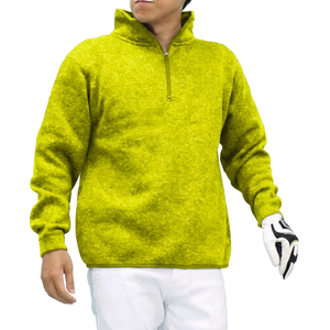 เสื้อสเวตเชิ้ตผู้ชายสีเขียวล้วน ผ้าฟลีซ คอตั้ง ซิปครึ่งตัว ทรงปกติ สวมใส่สบาย ระบายอากาศได้ดี ผลิตจากโพลีเอสเตอร์ เหมาะสำหรับใส่ในฤดูใบไม้ร่วง - Product Image 2