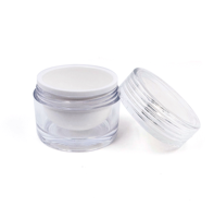 Grosir krim perawatan kulit 15/30/50ML stoples krim akrilik plastik botol pompa pengap kosmetik bening mewah