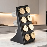 Support vertical en forme de Z pour herbes et épices Organisateur d'épices durable Pot d'assaisonnement en verre Joint Fournitures de cuisine Ensemble de pots d'assaisonnement d'épices