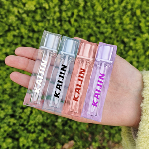 Ready to Ship Plastic 6ml <strong>Travel</strong> Mini Lip Gloss <strong>Containers</strong> Portable Square Clear Custom Lipgloss Tube With Brush in Stock - Product Image 2
