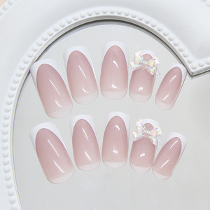 <span class=keywords><strong>Faux</strong></span> <span class=keywords><strong>ongles</strong></span> à presser pour fille, motif arc-en-ciel français violet, forme carrée, amovibles, protection des <span class=keywords><strong>ongles</strong></span>, 24 pièces, longueur moyenne, assortis à tous les styles - Product Image 4