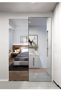La fábrica de marcos de baño proporciona un sistema de puerta de vidrio <span class=keywords><strong>sin</strong></span> rieles y un perfil de puerta de espejo deslizante para armario - Product Image 2