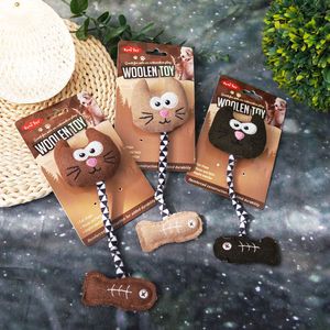 Jouet pour chat en laine en forme de hibou, design de dessin animé, jouet à mâcher pour l'exercice et le jeu - Product Image 3
