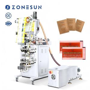 ZONESUN Máquina de sellado y llenado de pasta de embolsado Vertical VFFS de alta velocidad para salsa de carne de Chile Embalaje de bolsitas pequeñas - Product Image 1