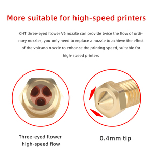 3DSWAY Clone CHT Extrudeuse de cuivre <span class=keywords><strong>E3DV6</strong></span> Laiton Cuivre Tête d'impression à haut débit M6 Fileté 1.75mm Filament Buse pour pièces d'imprimante 3D - Product Image 5