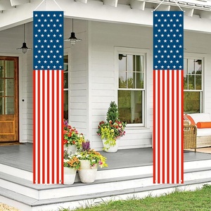 <strong>4th</strong> of <strong>July</strong> <strong>Decorations</strong> Hanging Banners <strong>Outdoor</strong> American Flag Porch Sign for Memorial Day Wall Hanging <strong>Decorations</strong> - Product Image 4