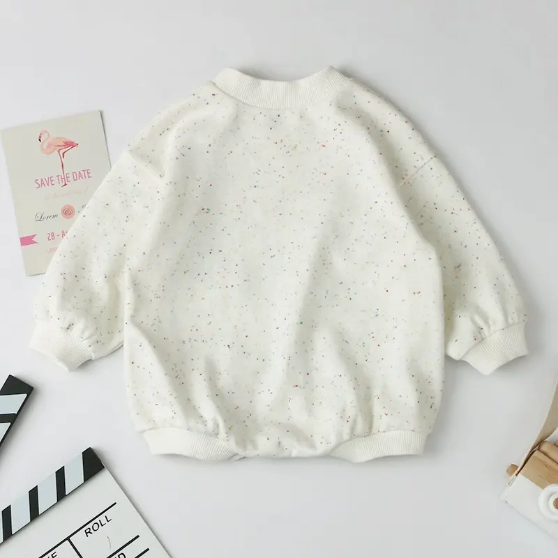 Boutique Infant Baby Long Sleeve Romper Jumpsuit Climb Clothes Kids Infant Shirtsweater Speckle Overall