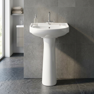 Modern White Ceramic <b>Full</b> Pedestal Wash Basin Lavabo Sink Stand for Hospital Villa Bathroom Sanitary Ware - Product Image 4