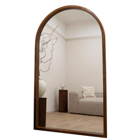 Miroir sur pied moderne en bois rustique, grand format, arqué, pleine longueur, personnalisable, en promotion