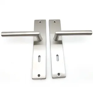 Modern style european Solid SUS304 plate double front Door Handle lock for wooden Doors