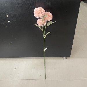 Prix de gros 3 têtes tige unique chrysanthème <span class=keywords><strong>pompon</strong></span> bouton poms maman <span class=keywords><strong>fleur</strong></span> de soie artificielle pour cimetière funéraire tombe - Product Image 6