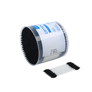 300 pièces/boîte, cotons-tiges à tête pointue double noire, bâtonnet en papier blanc, cotons-tiges avec boîte ronde - Product Image 5