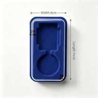 Boîte de rangement anti-poussière bleue avec couvercle transparent, étui de présentation antichoc pour collection de médailles et pièces commémoratives à domicile