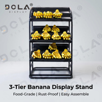 DOLADISPLAY 3-laags bananen displayrek, combinatie van plastic en metaal, supermarkt, commerciële fruitdisplaystandaard