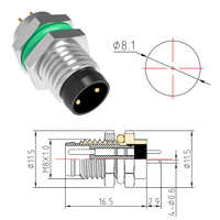 Connecteur M8 circulaire 2Pin capteur câble de soudage étanche avant fixé mâle prise électrique industrielle M8 * 1.0 connecteur PCB