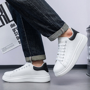 New Men's Solid White <b>Sneakers</b> Spring Thick-soled Lightweight Anti-slip Height-increasing Casual Couple's <b>Sneakers</b> Students 2025 - Product Image 4