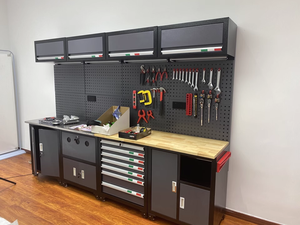 Banc de travail modulaire robuste personnalisable à 12 tiroirs en acier avec roulettes antivol, tiroirs de boîte à outils, postes de travail à domicile, armoires à outils - Product Image 6