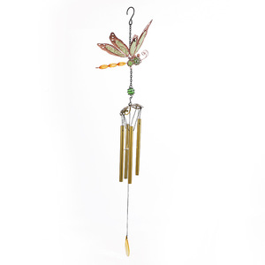<span class=keywords><strong>Carillon</strong></span> éolien créatif en métal coloré en forme de libellule avec accents de gouttes de cristal, support mural <span class=keywords><strong>tubulaire</strong></span> doré antirouille pour jardin - Product Image 5