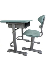 Tables et chaises d'étude ergonomiques réglables et personnalisables avec structure métallique et plateau en plastique - Ensembles scolaires