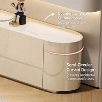 Ensemble meuble TV et table basse GECKO D068, style moderne luxueux, plateau en pierre frittée brillante, panneau MDF, élégant mobilier de salon