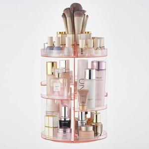 Caja de almacenamiento de cosméticos giratoria transparente para escritorio, organizador de maquillaje y cuidado de la piel, soporte para lápiz labial de gran capacidad - Product Image 1