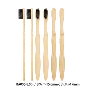 Sikat Gigi Bambu Ramah Lingkungan Bentuk Labu dengan Gagang Pipih, Bulu Sikat Hitam Meruncing, Diinfus Arang, Ramah Lingkungan - Product Image 5