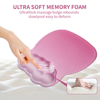 Tapis de souris de jeu ergonomique en mousse à mémoire de forme avec base en gel, dégradé blanc et violet, avec repose-poignet pour un usage au bureau