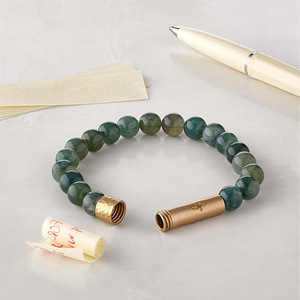 Pulsera de Rosario Natural Ajustable con Tubo de Mensaje Oculto y Cuentas Elásticas, Regalo Secreto - Product Image 3