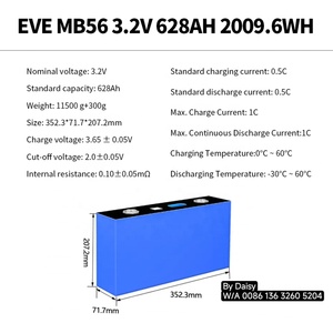 EVE 2025 новые элементы MB56 LF560K 628Ah 650AH 628ah 628Ah литий-железо-фосфатные элементы 10000 циклов 1175Ah 314Ah класс a Lifepo4 - Product Image 4