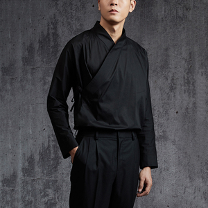 <span class=keywords><strong>Camicia</strong></span> da <span class=keywords><strong>uomo</strong></span> stile cinese tinta unita <span class=keywords><strong>camicia</strong></span> da <span class=keywords><strong>uomo</strong></span> retrò Hanfu elegante Camisa retrò <span class=keywords><strong>camicia</strong></span> di <span class=keywords><strong>pizzo</strong></span> - Product Image 6