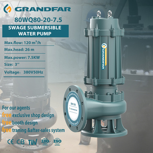 Bomba Sumergible de Hierro Fundido GRANDFAR para Aguas Residuales Industriales a Gran Escala, 10HP, 380V, con Cortador, Salida de 3 Pulgadas, para Riego, 80W - Product Image 1