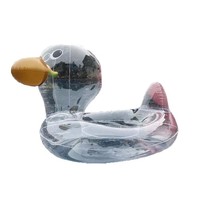 Cercle de natation gonflable transparent personnalisé en forme de canard, en PVC, pour utilisation en piscine extérieure, capacité <100 kg
