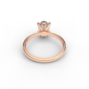 Bague de fiançailles solitaire en diamant de laboratoire de taille ovale certifié IGI en or rose/blanc et jaune 18 carats - Product Image 3