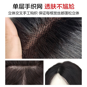 For <strong>Web</strong> Butterfly Hair Extension Lightweight Breathable for Piece Hair Thickening Cover Gray Hair Straight Texture - Product Image 5