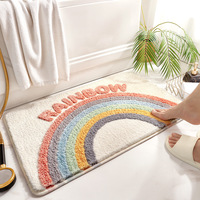 Tapis de sol carré moderne en microfibre absorbante épaisse à séchage rapide avec points antidérapants pour salle de bain et salon