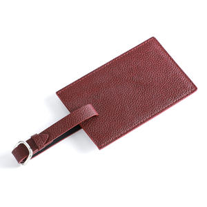 Etiquetas de Equipaje de Cuero Genuino Rectangulares de Lujo con Logotipo Personalizado al por Mayor de Fábrica, Etiquetas de Maletas para Viajes - Product Image 3