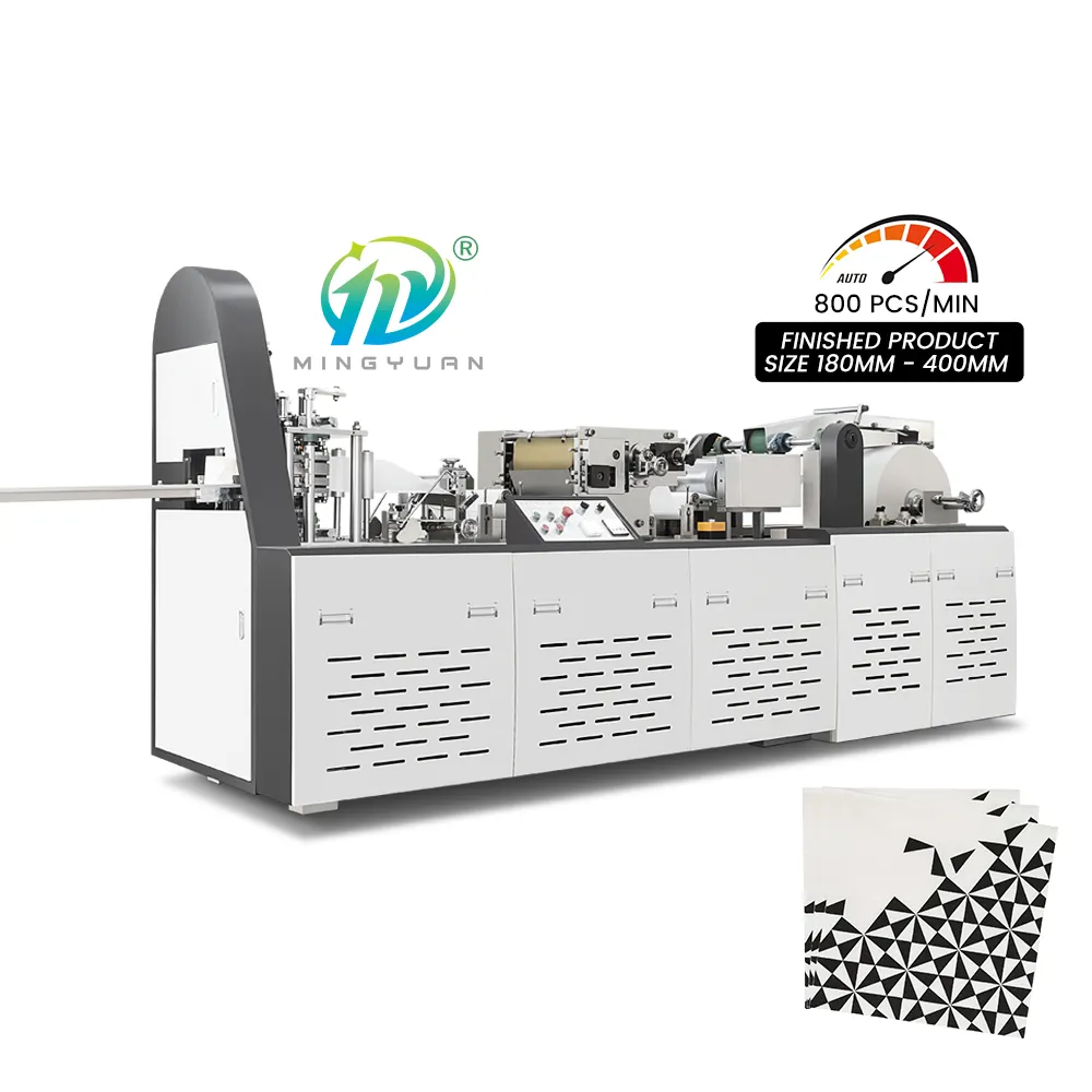 Máquina de repujado de papel tisú completamente automática, máquina plegadora de papel, máquina para hacer servilletas de mesa doble, 1200 pcs/min
