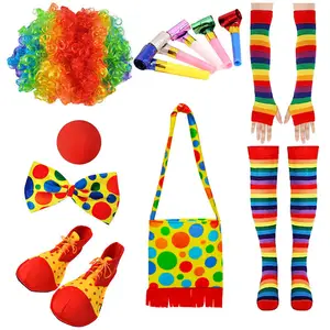 Halloween clown cosplay adult performance set clown costume suit cosplay costume wig set